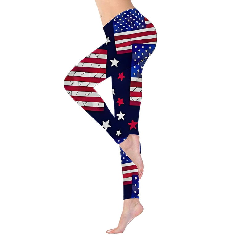 SZXZYGS Flare Leggings for Women No Front Seam Women's Tight Yoga Pants  Independence Day Print Leggings