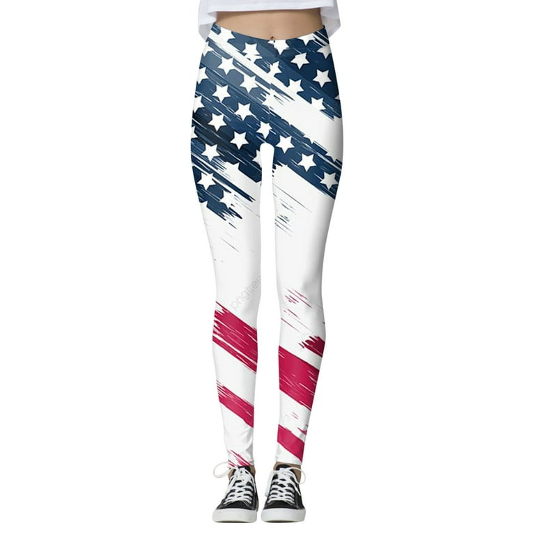 SZXZYGS Flare Leggings for Women Tall Ladies' Fourth Of July Printed  Leggings Yoga Pants 