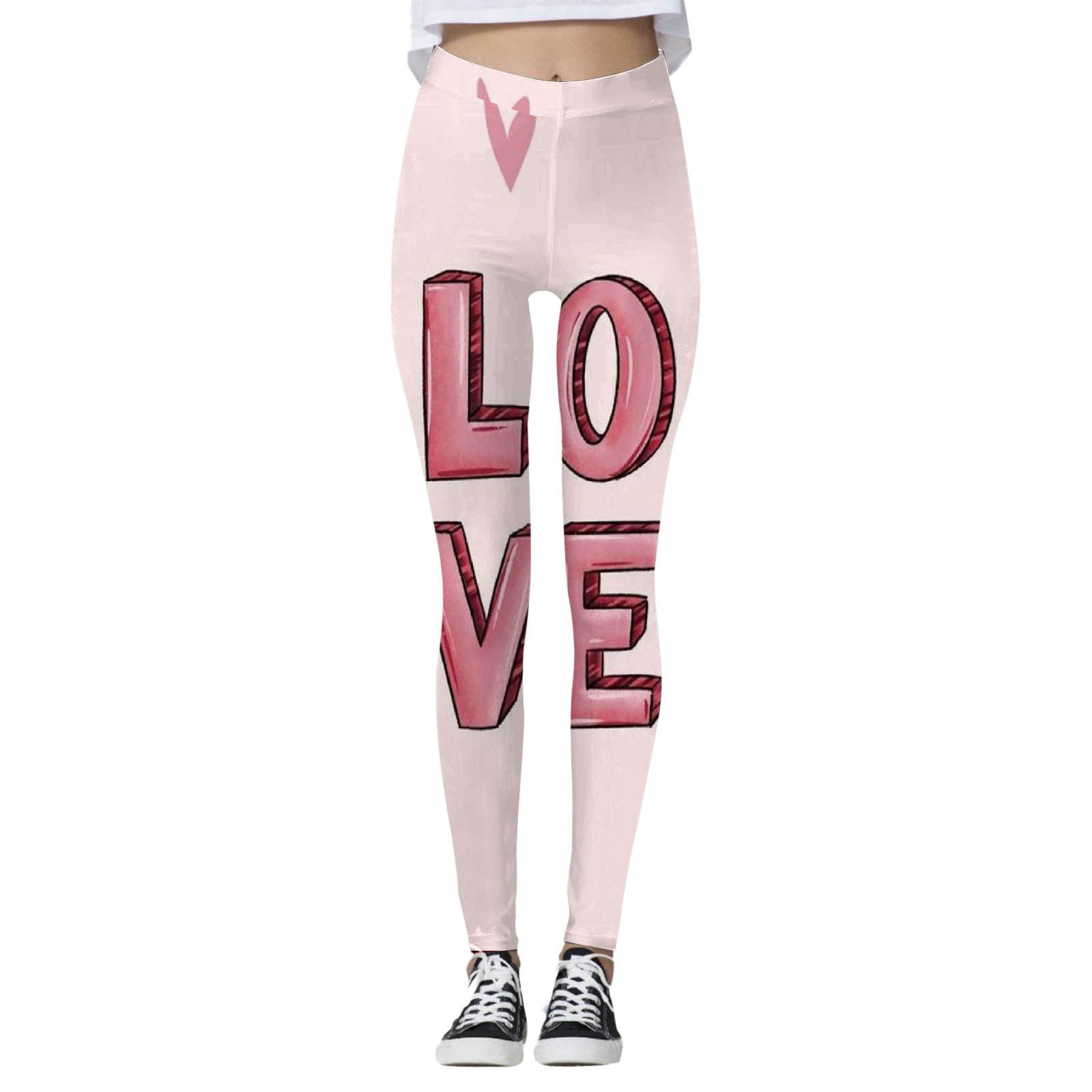 SZXZYGS Fleece Lined Leggings Skin Tone Black Women's Valentine'S Day