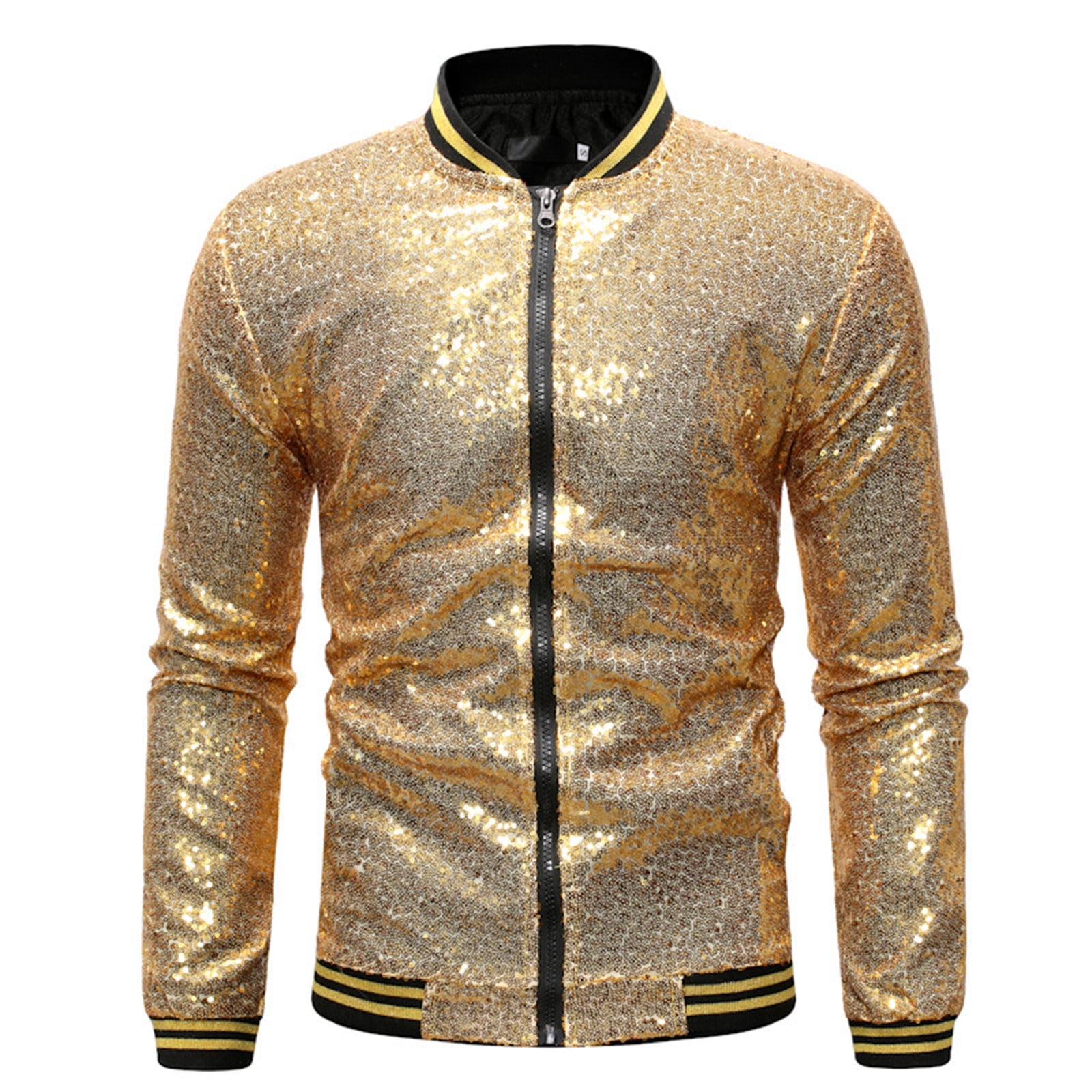 SZXZYGS Heavy Duty Work Jackets for Men Winter Men's Zip Up Sequin