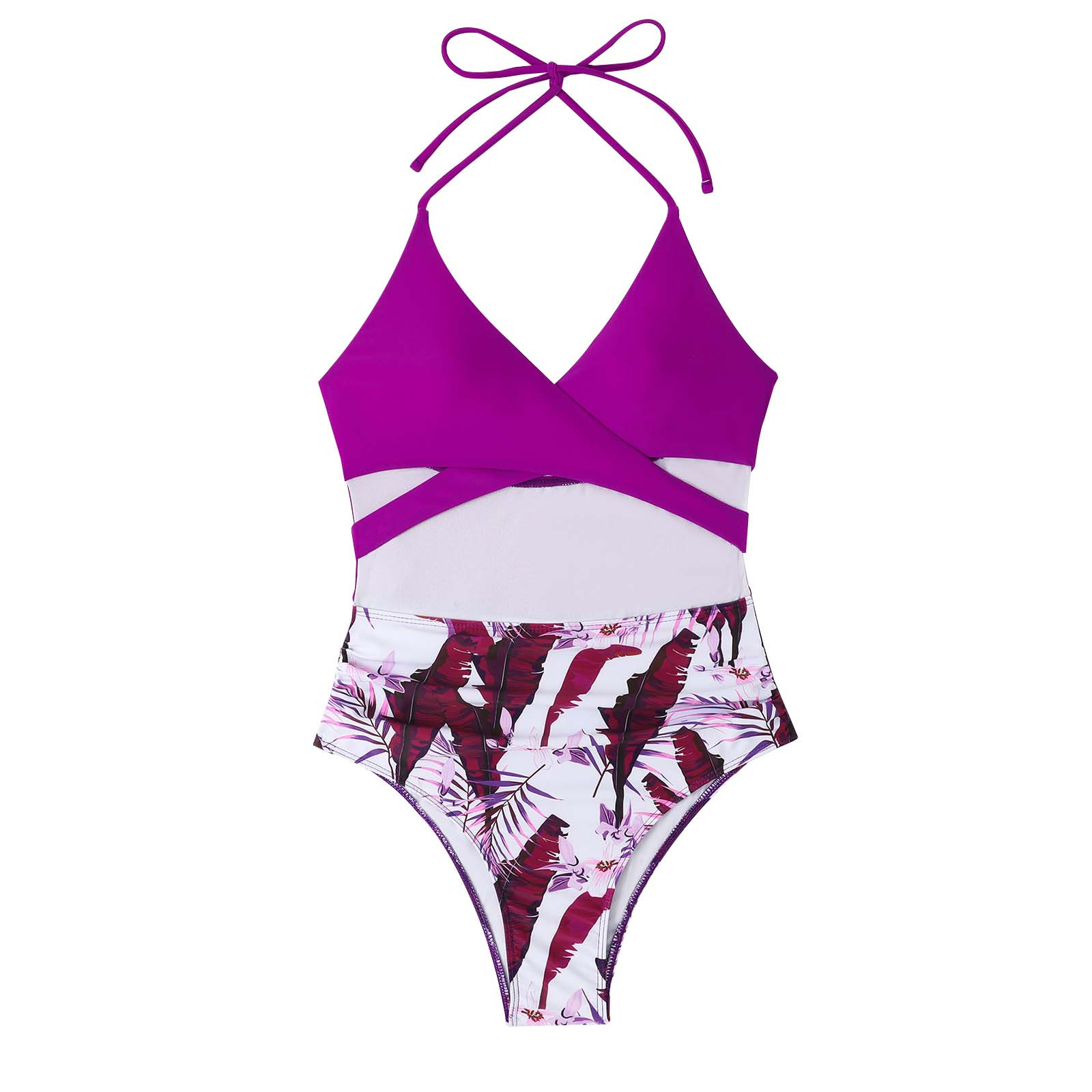 SZXZYGS Maternity Swimsuit Two Piece Women's Solid Color Lace Up Sexy