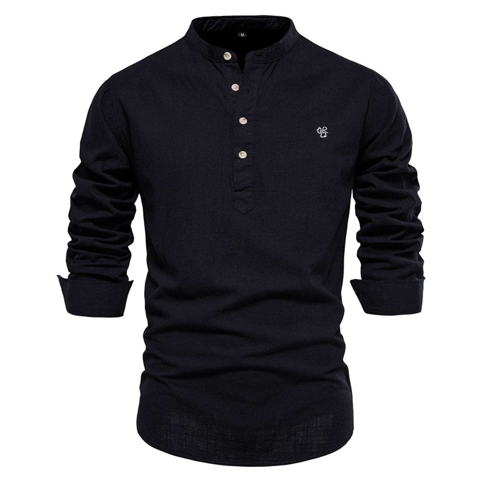 SZXZYGS Men Long Sleeve Shirt with Pocket Mens Long Sleeve Shirts