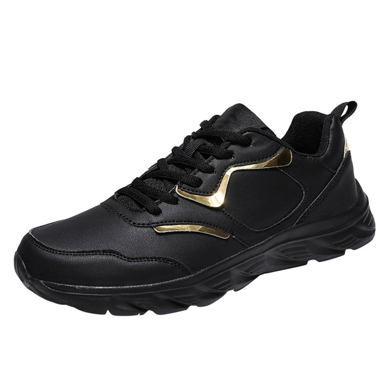 SZXZYGS Men Shoes Size 15 Extra Wide Fashion Autumn Men Sports Shoes Flat Lightweight Lace Up Solid Color Waterproof Comfortable Simple Design
