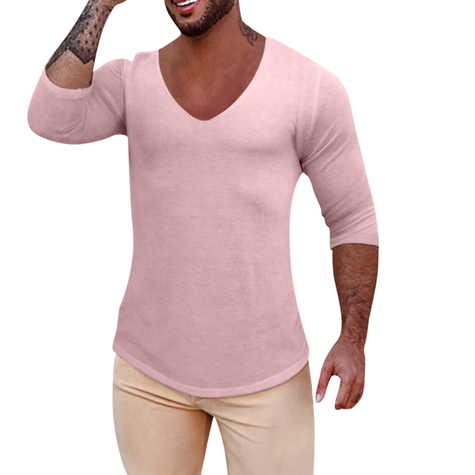 SZXZYGS Mens Long Sleeve Shirt Pack Black Mens Thermal Long Sleeve