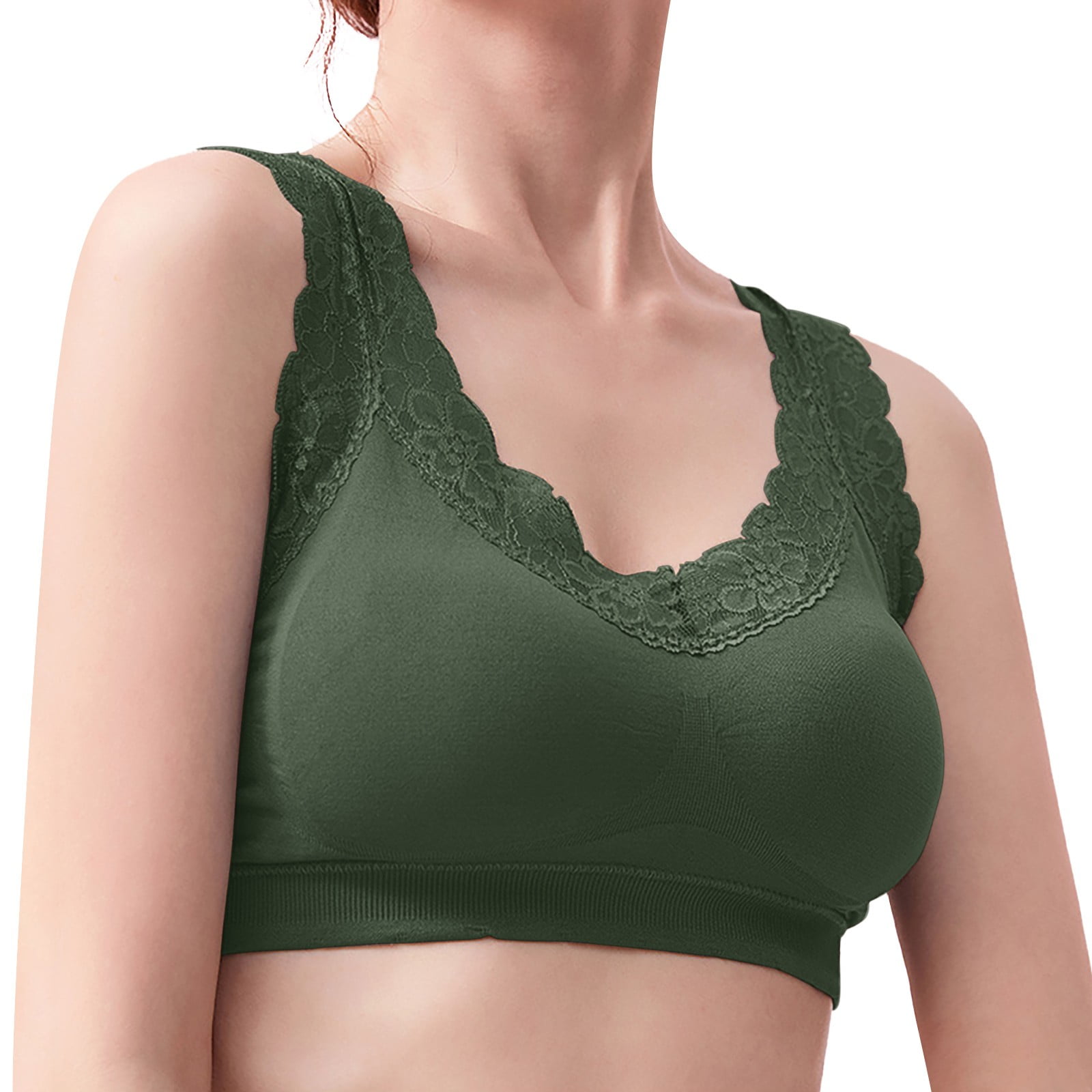 SZXZYGS Nursing Bras Sports Bras Tank Top Low Back Sleep Bra Seamless without Steel Ring V Neck