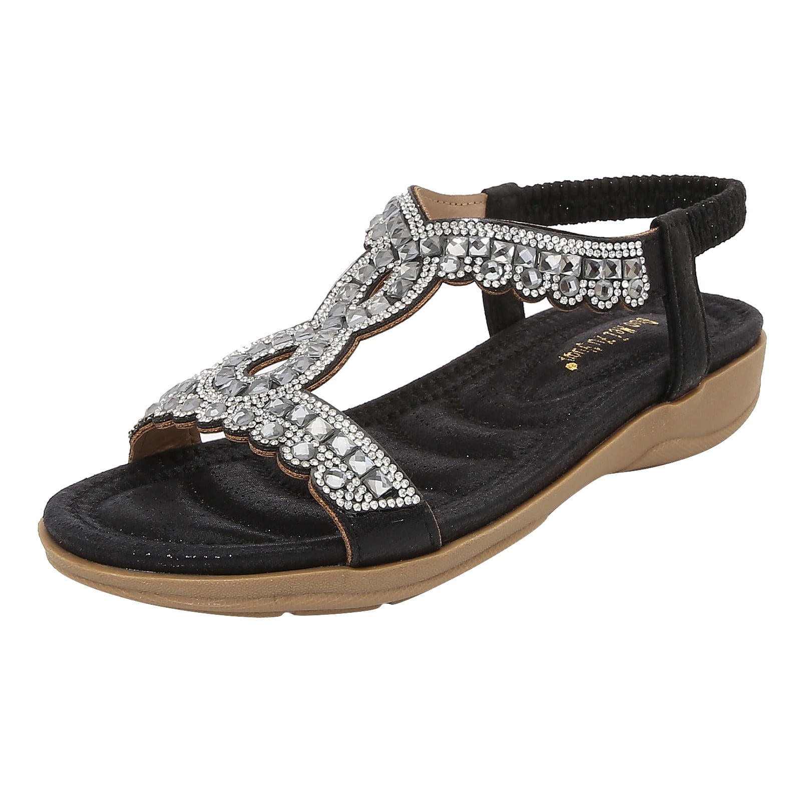 SZXZYGS Platform Sandals Women Shoes Thick Soles with Diamond Sandals Bohemian Style Waterproof