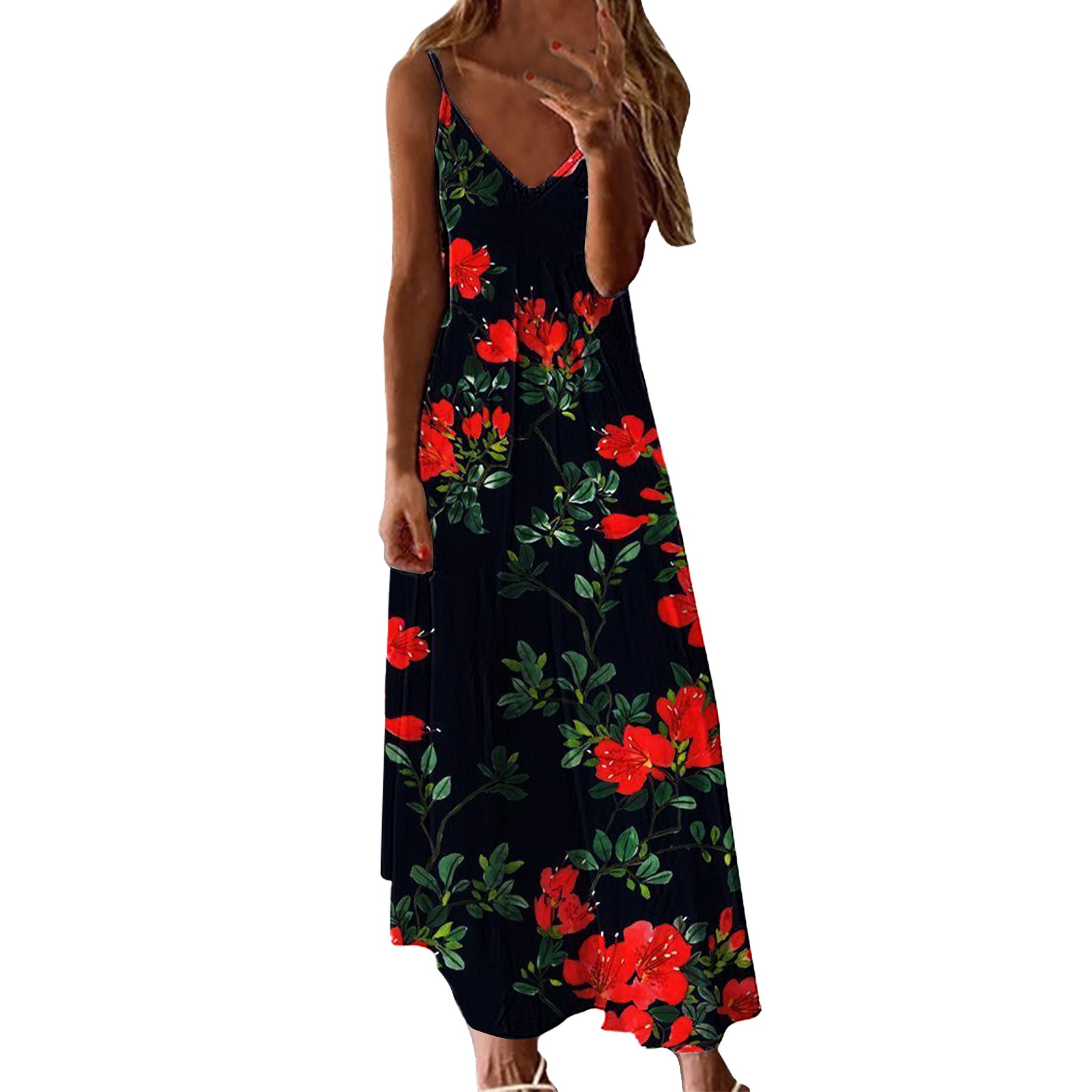 SZXZYGS Plus Size Spring Dresses 3Xl Women Fashion Printed Multi Color