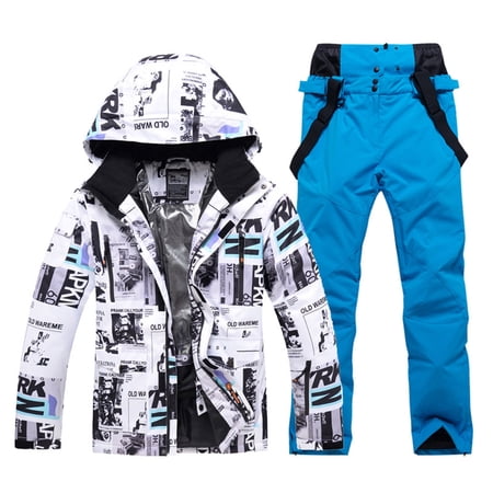 SZXZYGS Ski Suits Men's and Women Ski Jackets and Pants Set Windproof Insulated Snowsuit Winter Warm Snowboarding Snow Coat