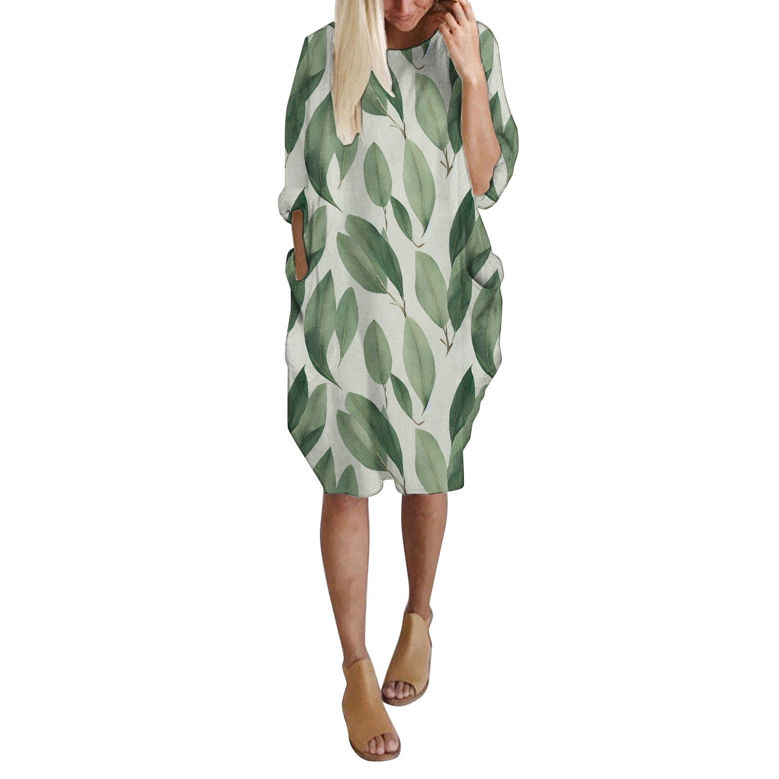 SZXZYGS Spring Dresses for Women 2024 Trendy Blue Oversize Short Long