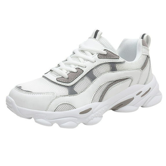 SZXZYGS Steel Toe Shoes for Women Leather Women Lace Up Running Shoes Athletics Shoes White Sneakers Easter Summer 2024
