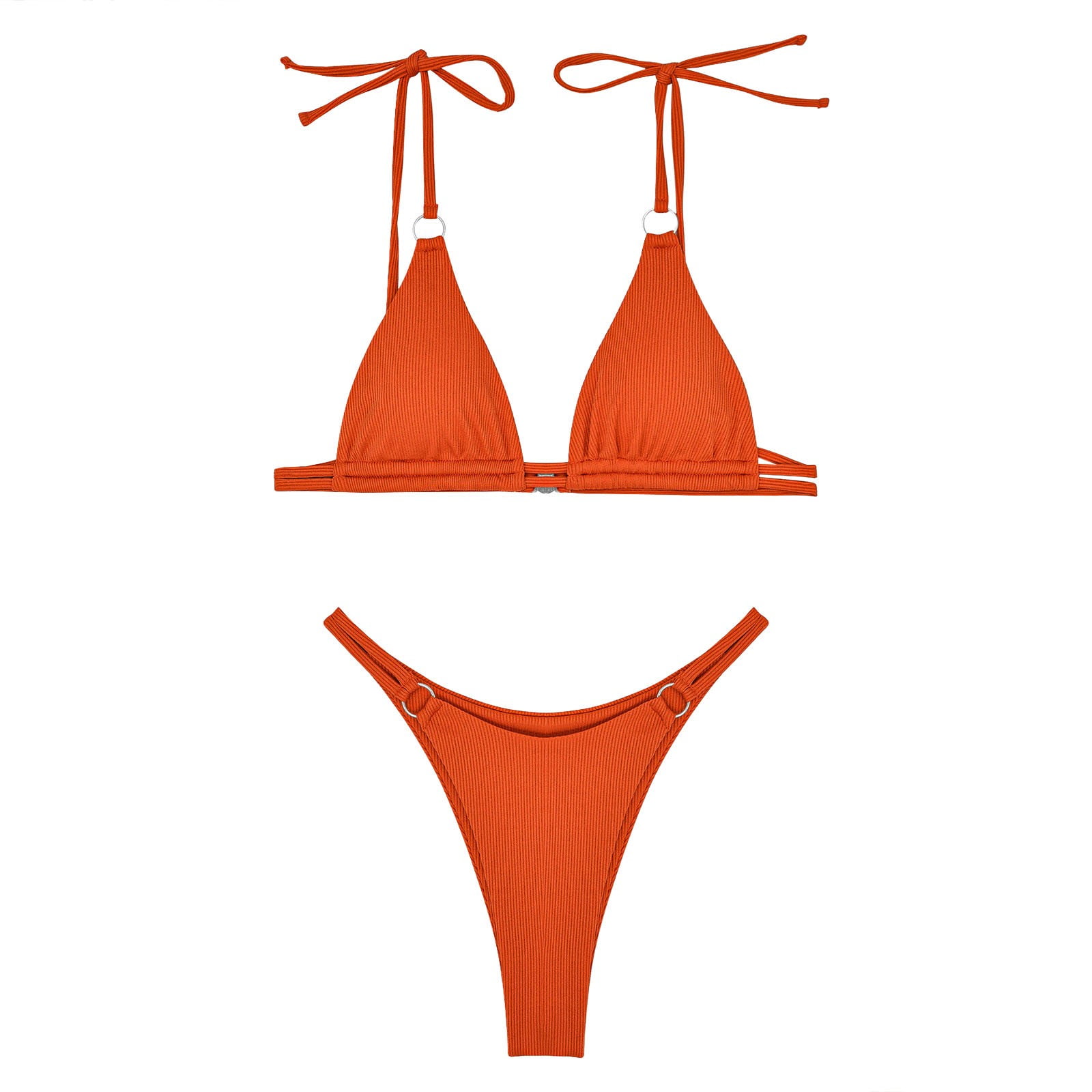 SZXZYGS Swimsuit Men Brief Womens Sexy Tassel Bra Sling Mesh Three Piece Swimsuit Bikini Suit ...