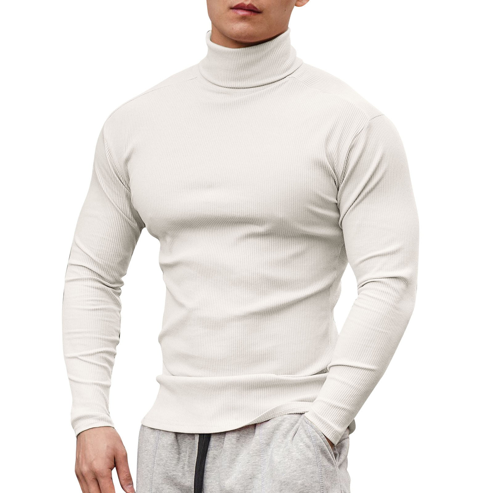 SZXZYGS Undershirts for Men Pack Male Spring and Summer High Necke Tops