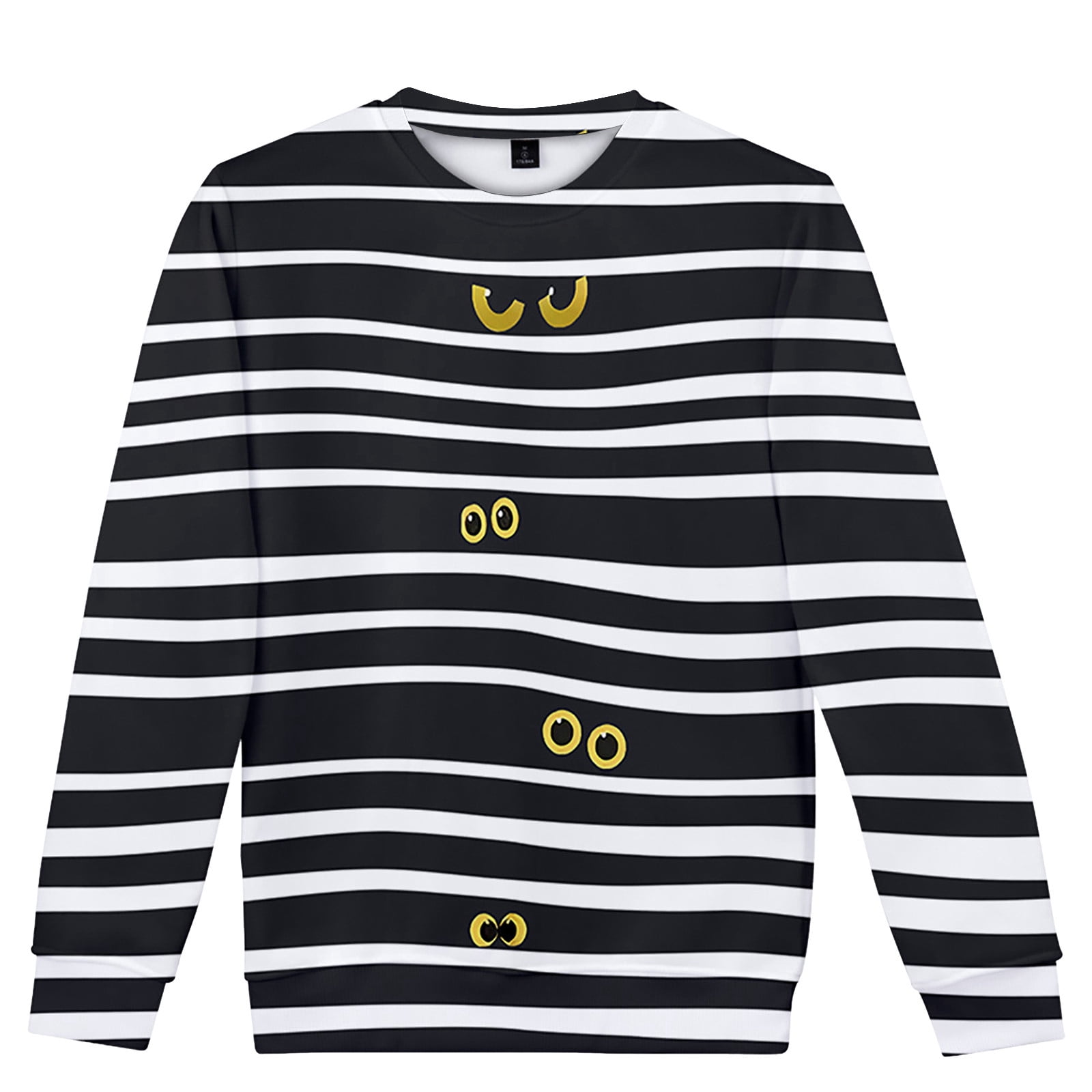 SZXZYGS Undershirts for Men Pack Mens Casual Scary 3D Print Party Long Sleeve Nohoodie Tops