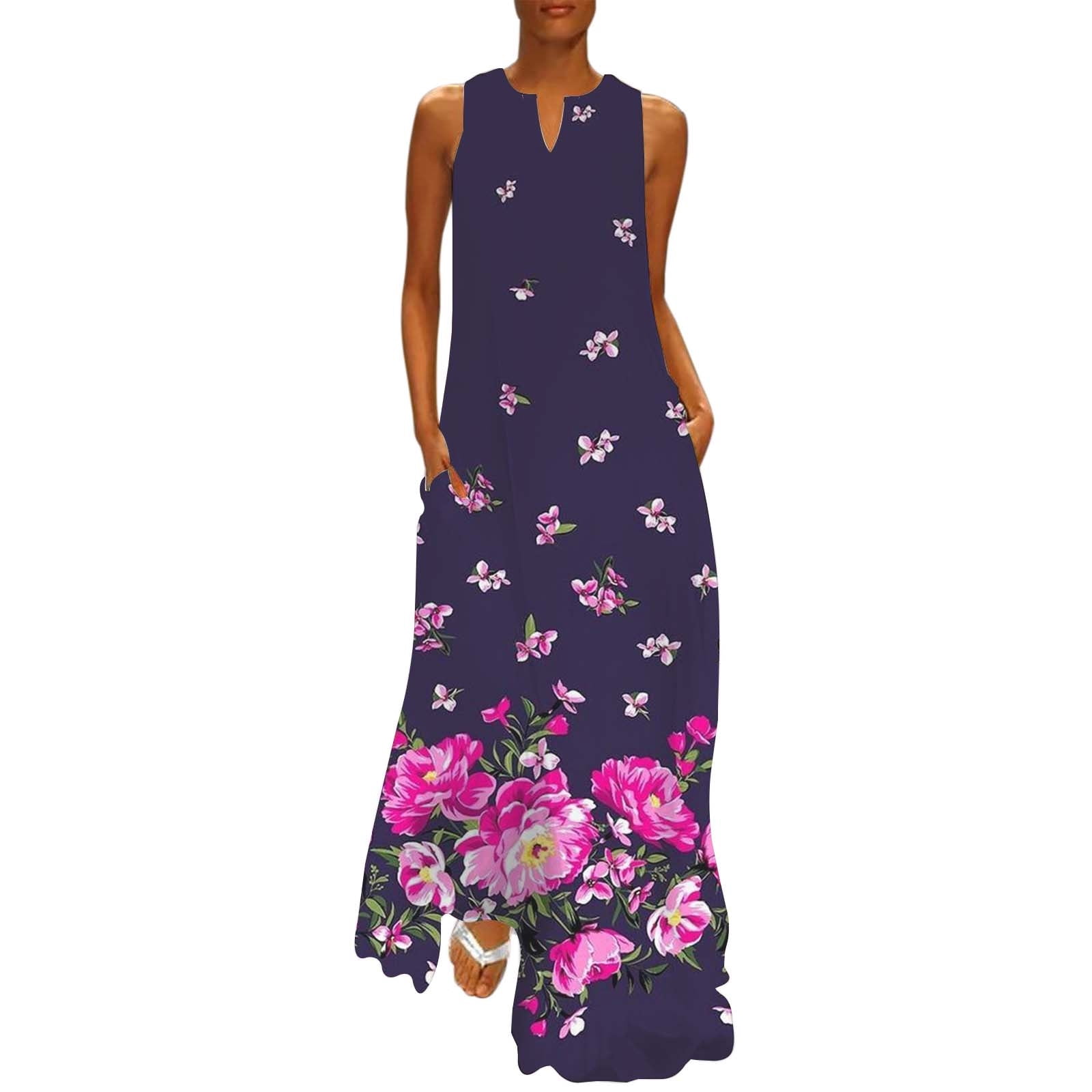 SZXZYGS Vacation Dresses for Women Beach Short Ladies' Casual Print V