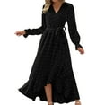 thumbnail image 1 of SZXZYGS Women Sweater Dress under 10 Women Fashion Boho Maxi Dress V Neck Long Sleeve Flowy Slit Wedding Party Dresses Wedding Guest Dress Long Sleeve Lace, 1 of 4