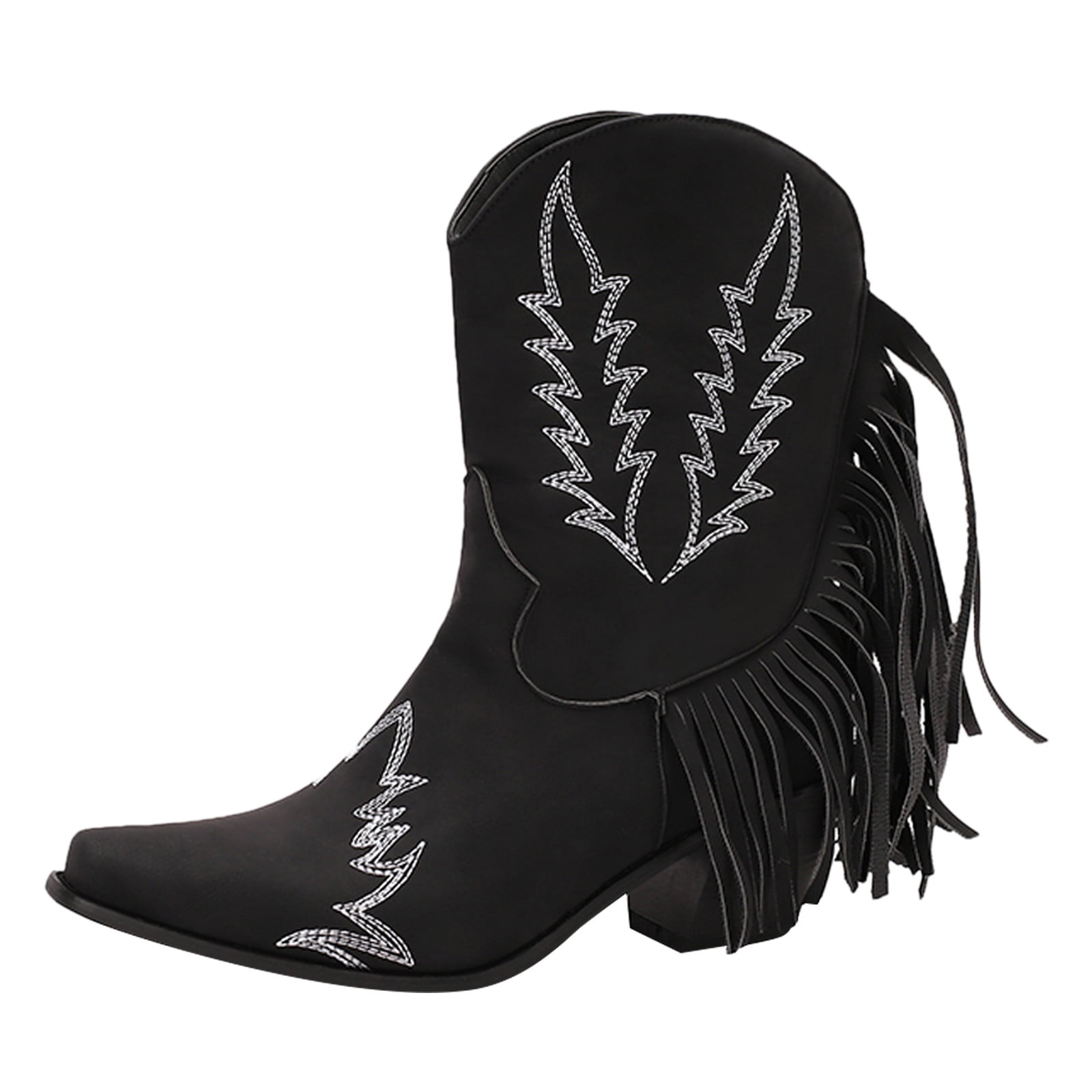 SZXZYGS Womens Boots Wide Width Wide Calf Vintage Women Fringed Western Cowboy Boots Fashion