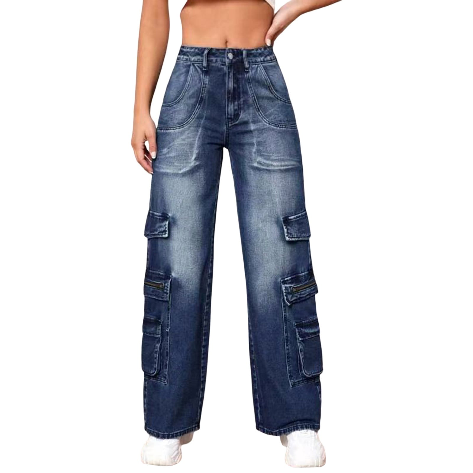 SZXZYGS Womens Jeans High Waisted Stretchy Plus Size Women's Wide Leg ...