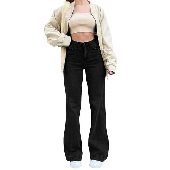 SZXZYGS Womens Jeans Petite Short Length Bell Bottom Jeans for Women High Waisted Flare Jeans for Women Stretchy Bell Bottoms Pants Easter
