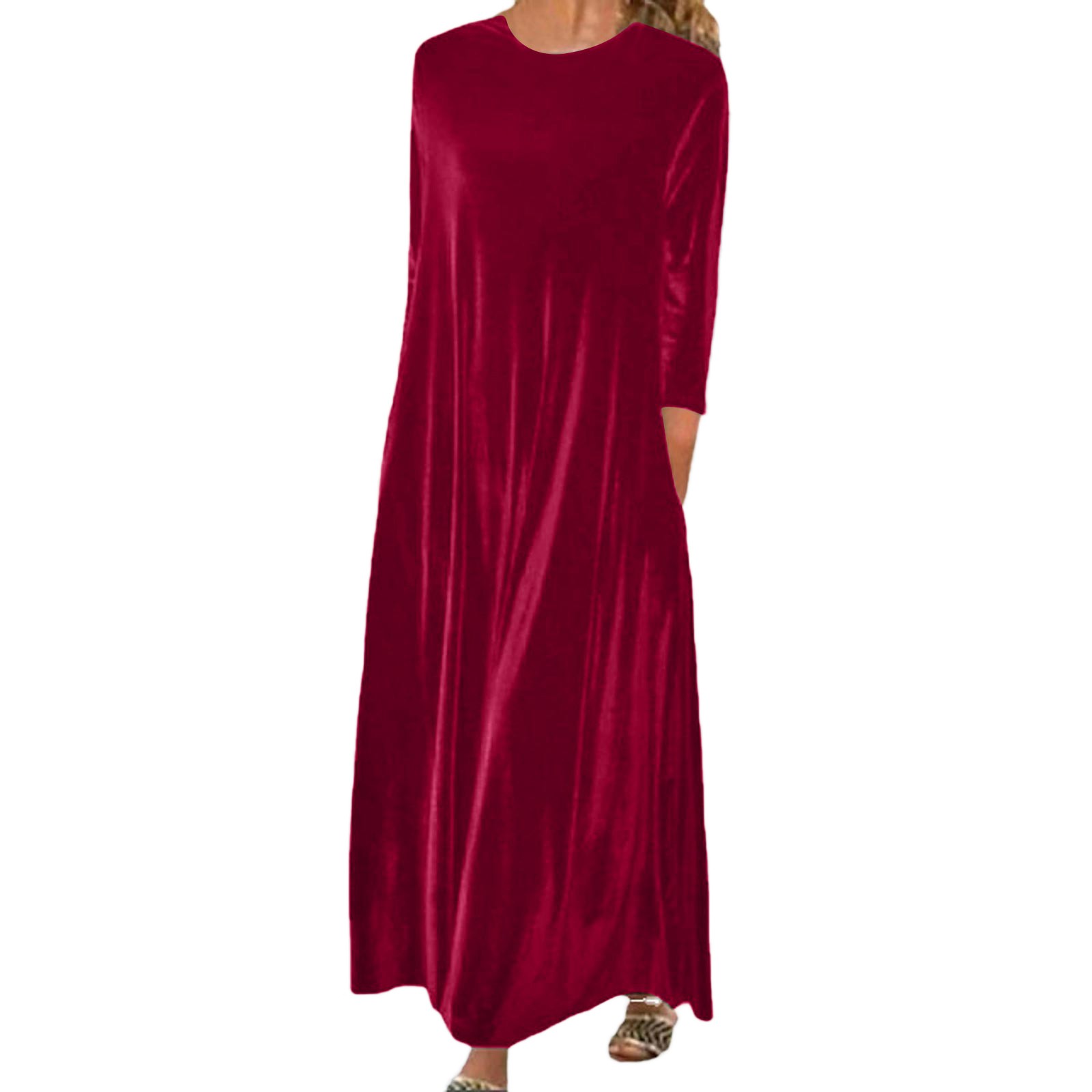 SZXZYGS Womens Long Dresses with Sleeves for Wedding Guest Gold Velvet