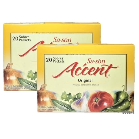 Sa-son Accent Original Premium Condimento Calidad 20 Sobres/Packets 2 Pack