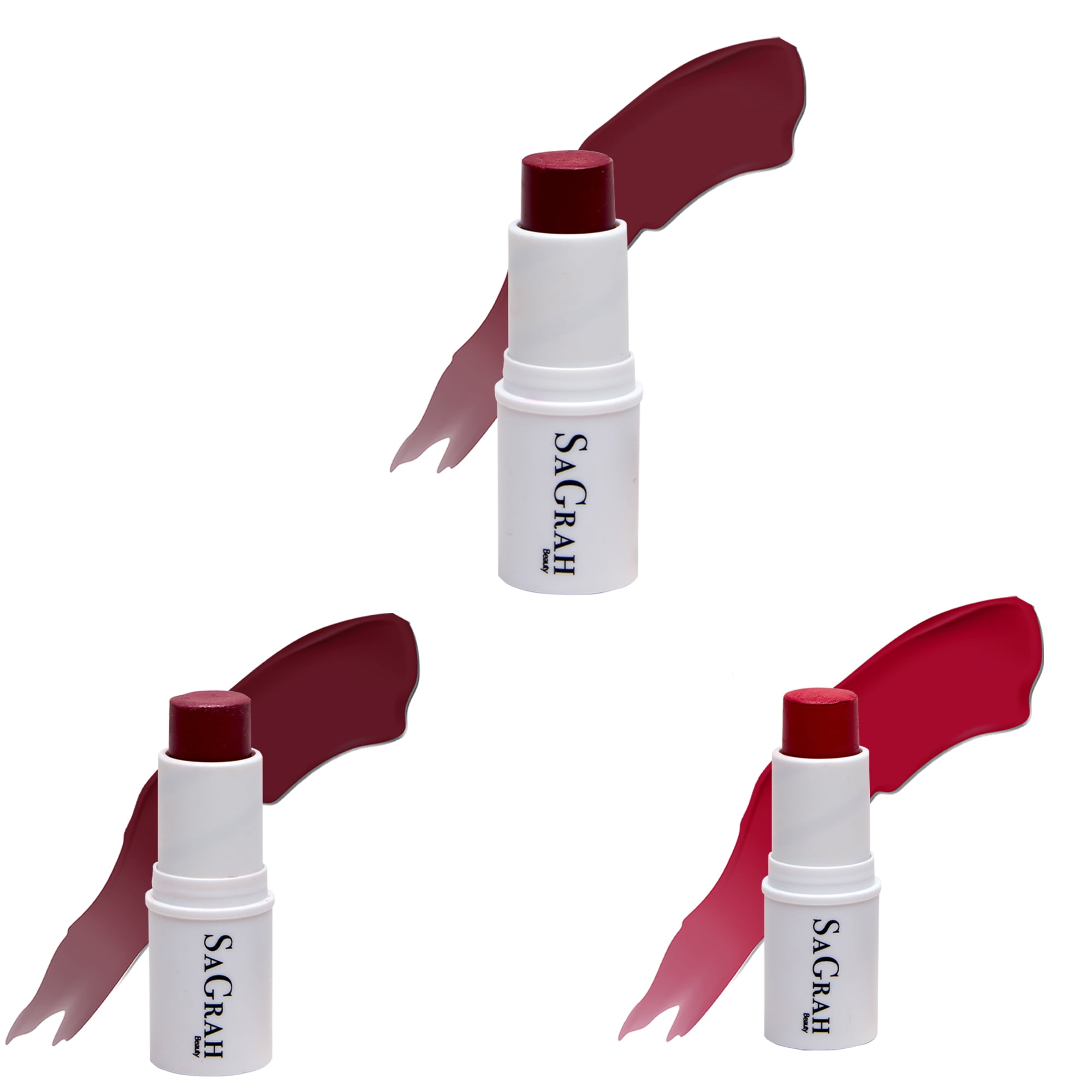SaGrah Beauty Blush Stick Set of 3 Long Lasting Easy Application Makeup Stick For Lips , eyes