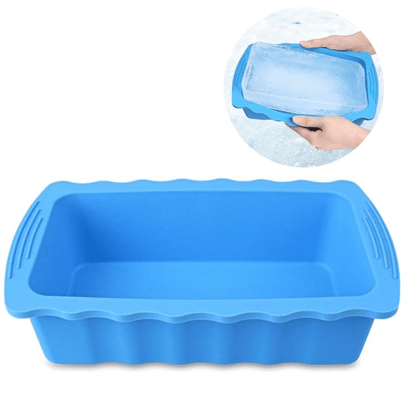SaKaguro 3LB Giant Ice Block Mold, Thickened and Easy to Release Silicone Ice Grid (Blue, 10 inches)
