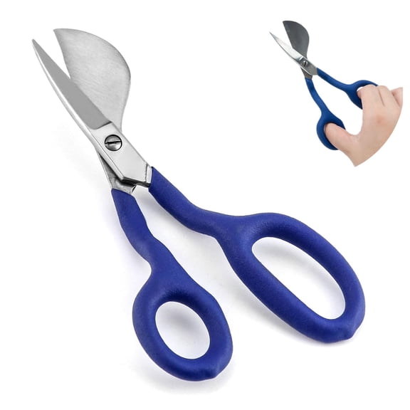 SaKaguro Duckbill Shears, 7 in Duckbill Applique Scissors, for Carpet Pile, Carpet Punch - Blue