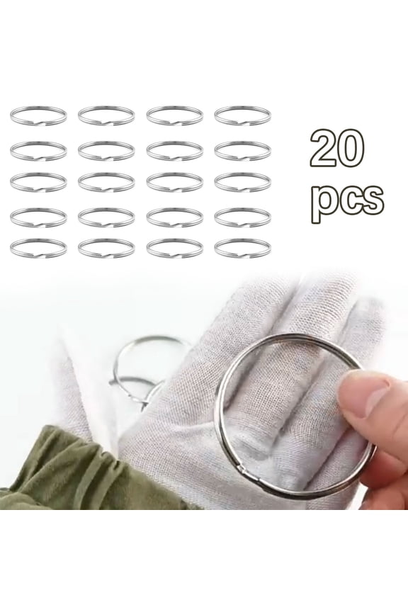 Key Ring, Set of 20, 2 inches Large Opening, Suitable for Keychains & Crafts