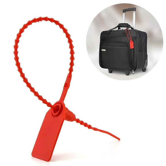 SaKaguro Plastic Tamper Seals, 100Pcs  Red Tamper Self-Locking Security Zip Tie, 9-13/16" Long
