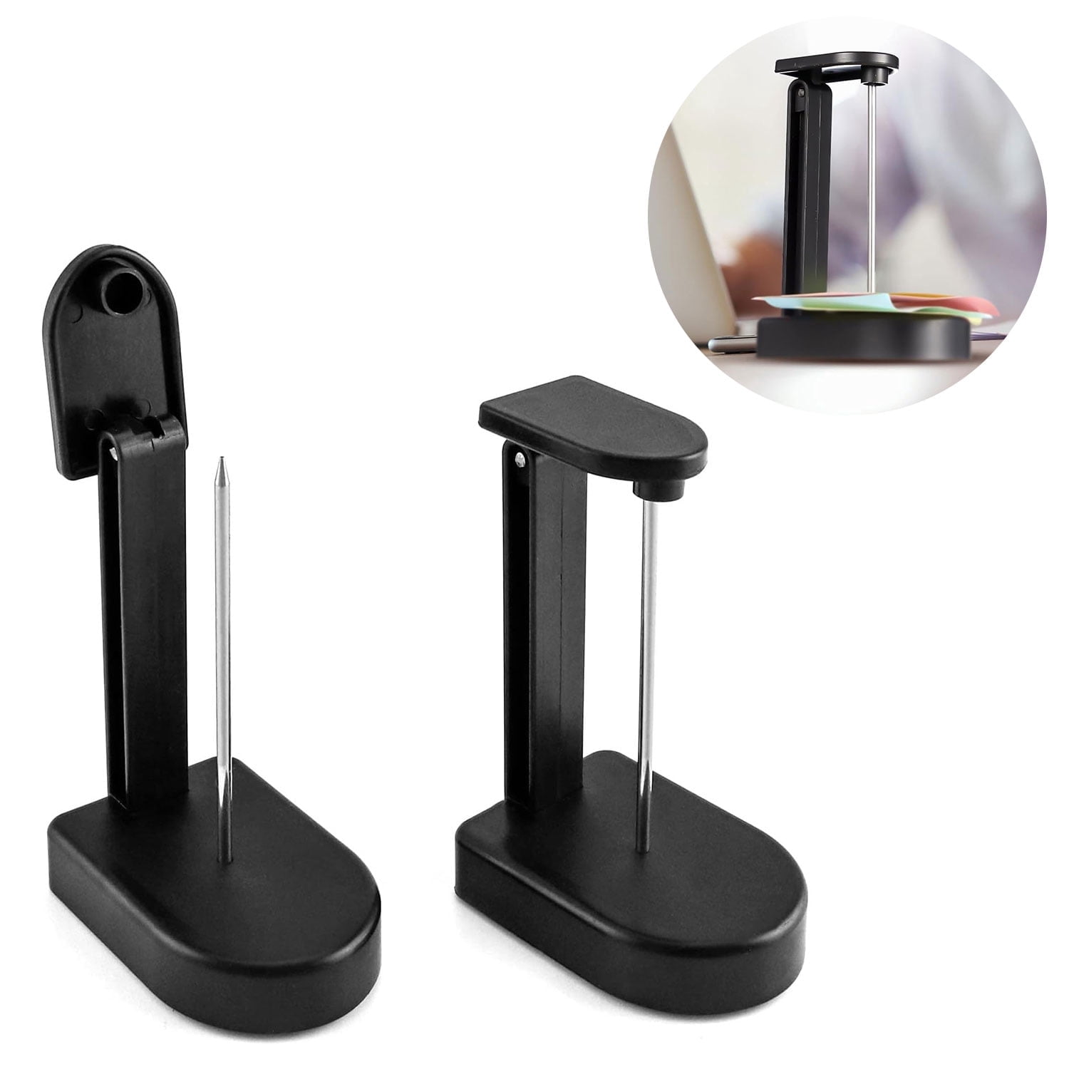 SaKaguro Desktop Organizer Receipt Holder Spike, 2 packs Black Receipt ...