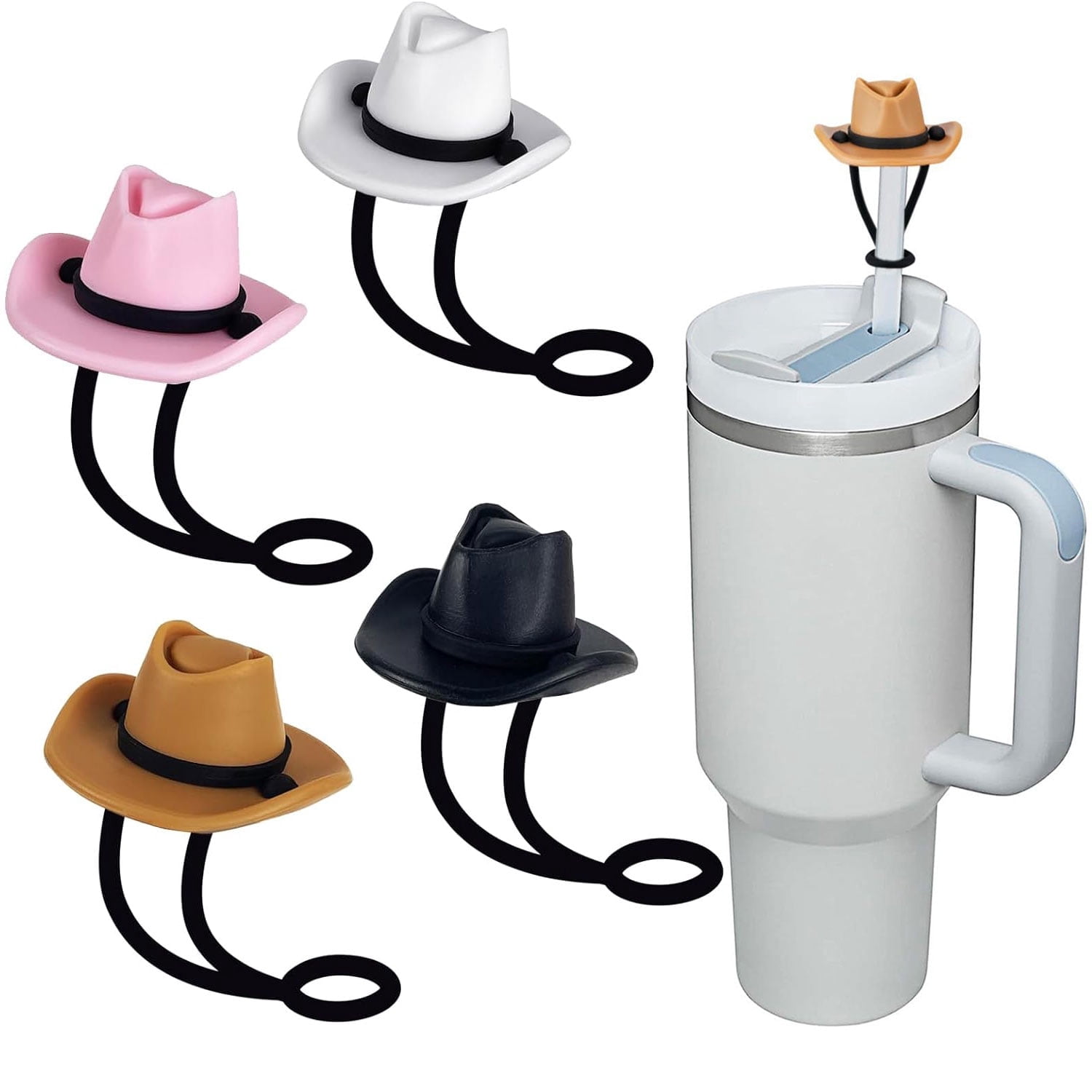 SaKaguro Silicone Straw Cap, Compatible with 30 and 40 Ounce Cups, 4 ...