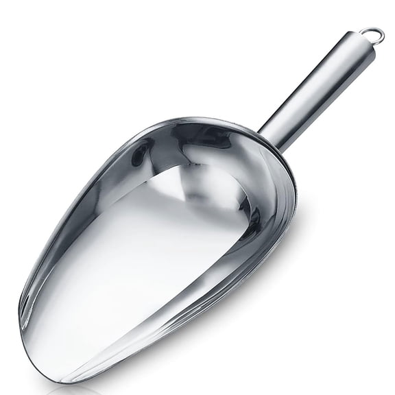 SaKaguro Stainless Steel Ice Scoop, Fashionable Ice Cream Spoon, (Silver/9.44 inches/1Pcs)