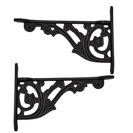 SaKeGa 6" X 4. 1/4" Shelf Brackets, 4.1 in Thick, Iron, Oil Black, Durable, 2 Piece, 2 Pack