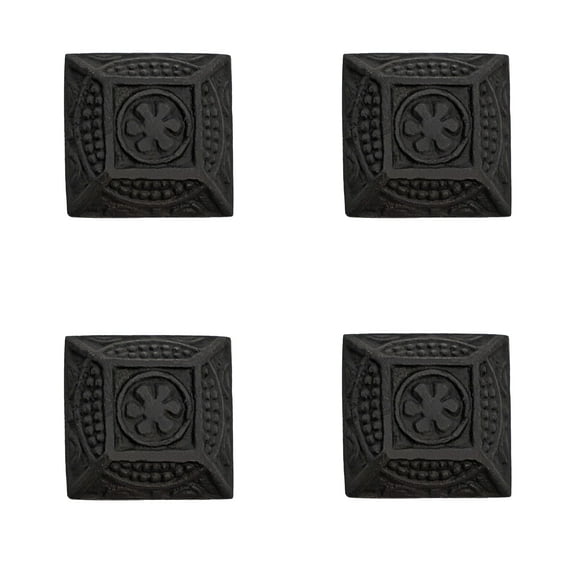 SaKeGa Hand Forged Iron Cabinet Knob Pull Antique Rustic Knobs for Kitchen Cabinet Drawer Pull Handles with Hardware: Pack of 4