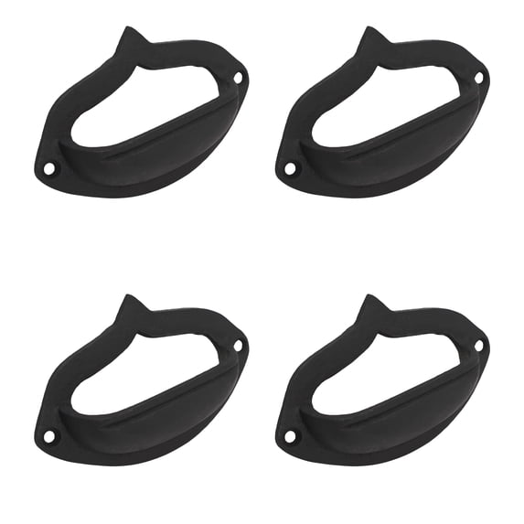 SaKeGa Pack 4 Drawer Pulls Flat Black Cabinet Cup Pulls Kitchen Hardware Cabinet Handles Matte Black Drawer Handles Pulls