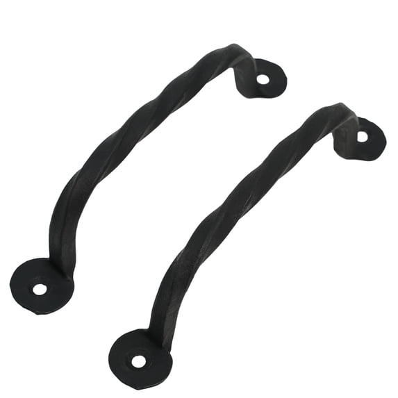 SaKeGa Rustic Twisted Barn Door Handles - 5 7/16 Inch, 2-Pack, Heavy-Duty Iron Handles