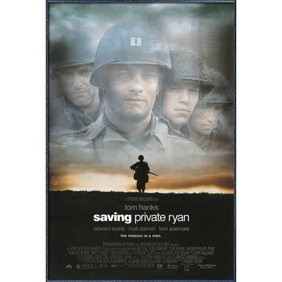 SaVIng PrIVate Ryan - Framed Movie Poster (Regular Style) (Size: 27" x 40") (Orbit Blue Aluminum Frame)
