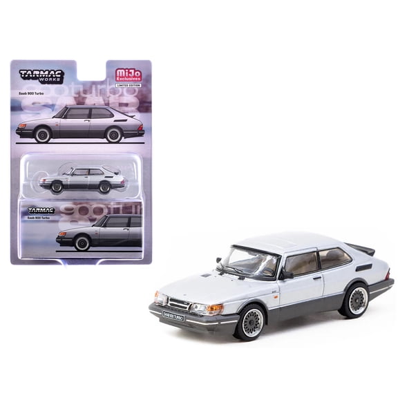 Saab 900 Turbo Silver Metallic "Global64" Series 1/64 Diecast Model by Tarmac Works