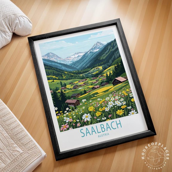 Saalbach Austria Scenic Alpine Home Decor