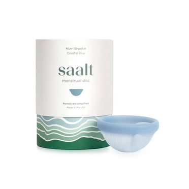 Saalt Menstrual Disc Size Regular - Soft, Flexible, Reusable Medical-Grade Silicone - Wear 12 Hours - Removal Notch - Two Sizes - Menstrual Cup or Tampon Alternative - A - Lasts 10 Years