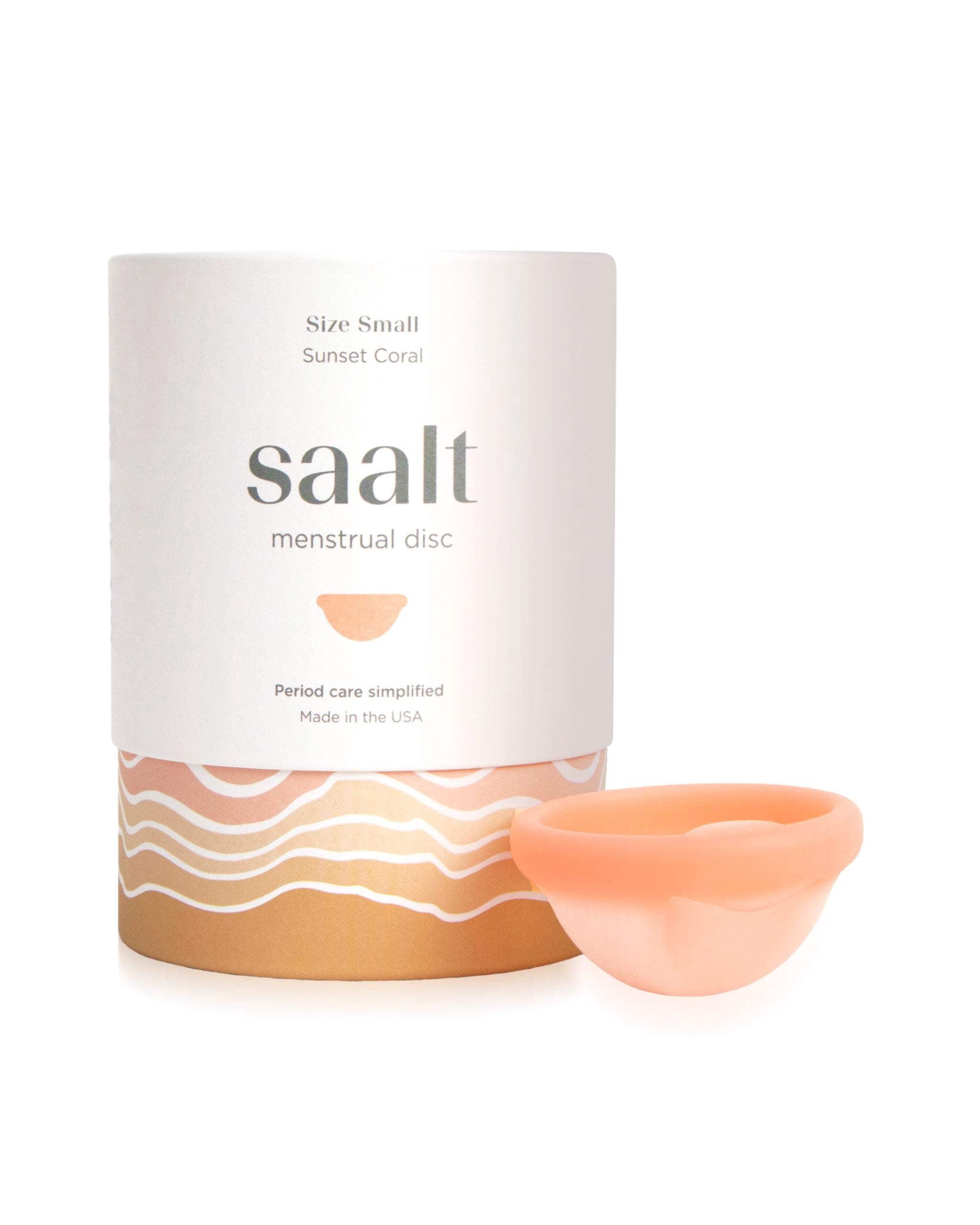 Saalt Menstrual Disc Size Small - Soft, Flexible, Reusable Medical-Grade Silicone - Wear 12 Hours - Removal Notch - Made in USA