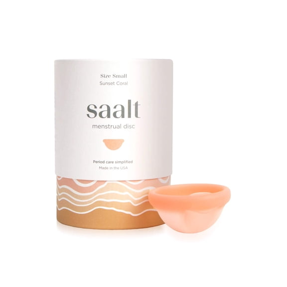 Saalt Menstrual Disc Size Small - Soft, Flexible, Reusable Medical-Grade Silicone - Wear 12 Hours - Removal Notch - Made in USA