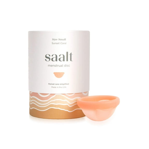 Saalt Menstrual Disc Size Small - Soft, Flexible, Reusable Medical-Grade Silicone - Wear 12 Hours - Removal Notch - Made in USA