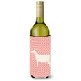 thumbnail image 1 of Saanen Goat Pink Check Wine Bottle Beverge Insulator Hugger, 1 of 1
