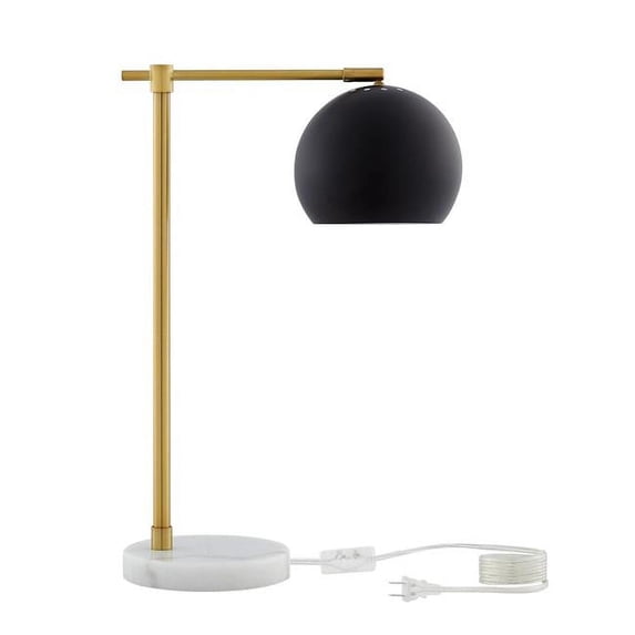 Saanvi Marble Stone & Metal Table Lamp, Black