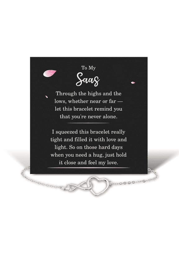 Saas Bracelet Infinity Heart Bracelet with Message Card