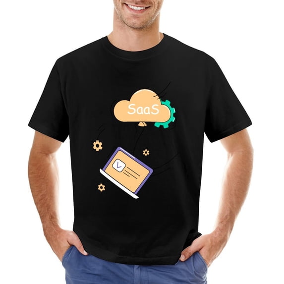 Saas Vintage T-shirt Mens Cotton Classic Crewneck Short Sleeve Tees Unisex Black 5XL