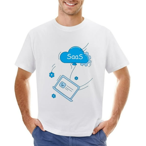 Saas Vintage T-shirt Mens Cotton Classic Crewneck Short Sleeve Tees Unisex White 5XL