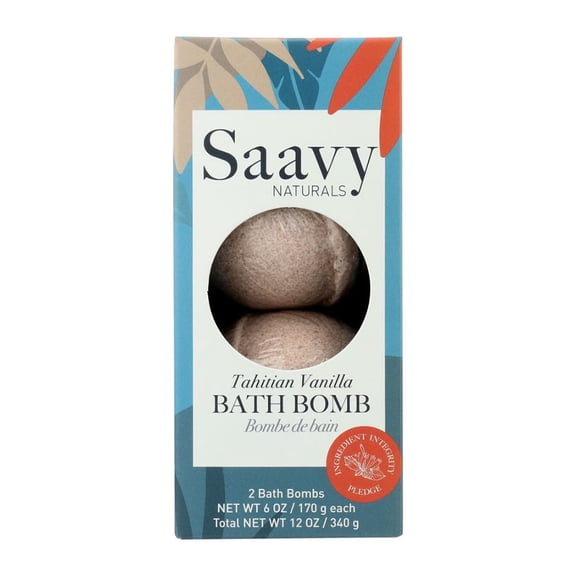 Saavy Naturals Bath Bomb, Tahitian Vanilla, 12 Oz..