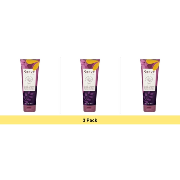 Saavy Naturals Body Wash, Lavender Chamomile, 8.5 Oz - 3 Pack